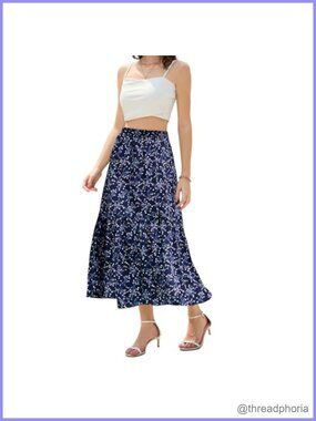 Tiered Maxi Skirt with Pockets Flowy A-Line Long Summer Skirt